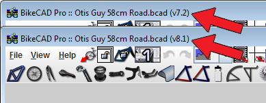 Version number displayed in BikeCAD