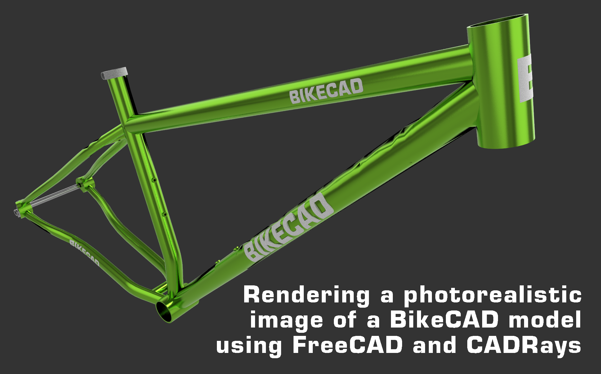 Photorealistic rendering using freecad and cadrays www bikecad ca