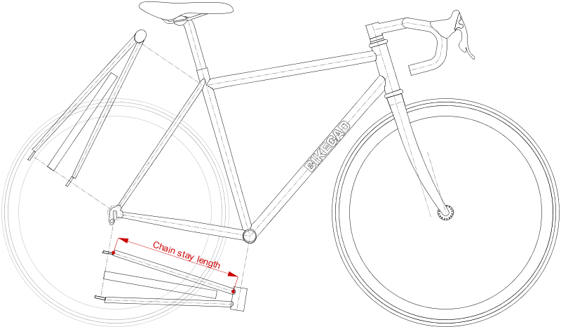 Auxiliary View Chain stay length