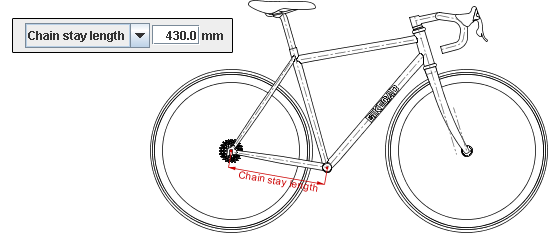 Chain stay length vs. rear wheel gap Chain stay length vs. rear wheel gap