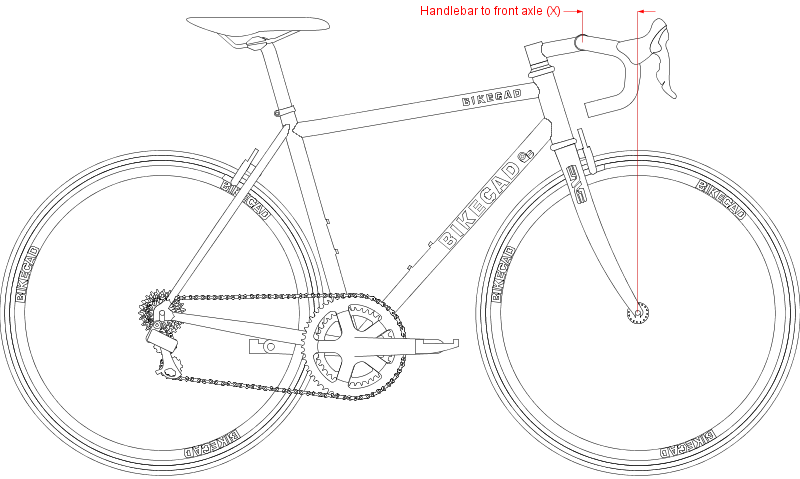 Handlebar to front axle (X)