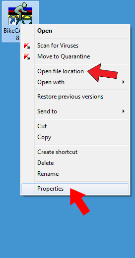 BikeCAD icon properties