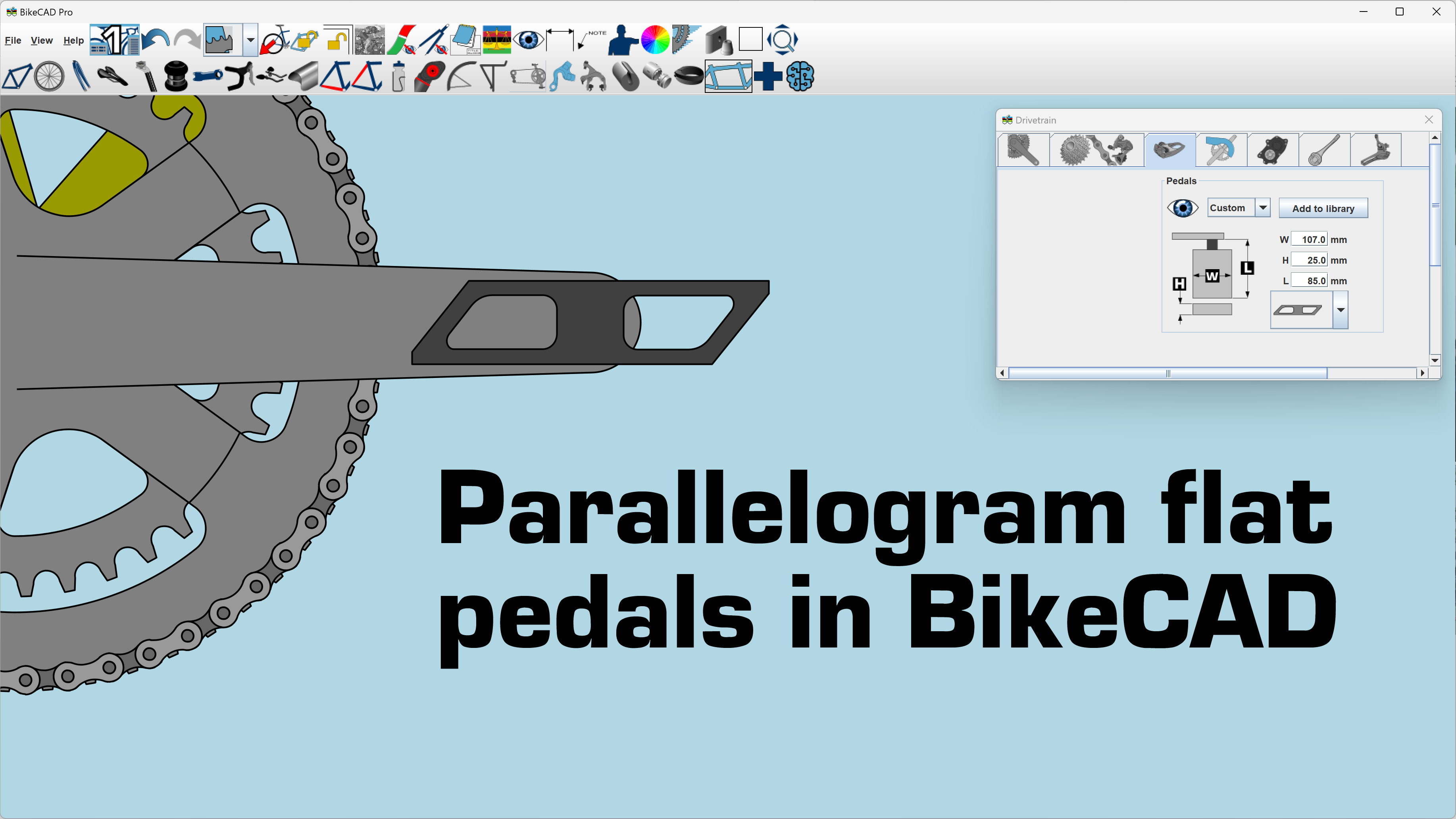 Parallelogram flat pedals | www.bikecad.ca