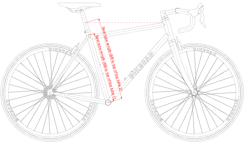 Seat tube length (BB to top of top tube)