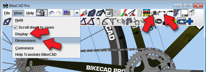BikeCAD view menu
