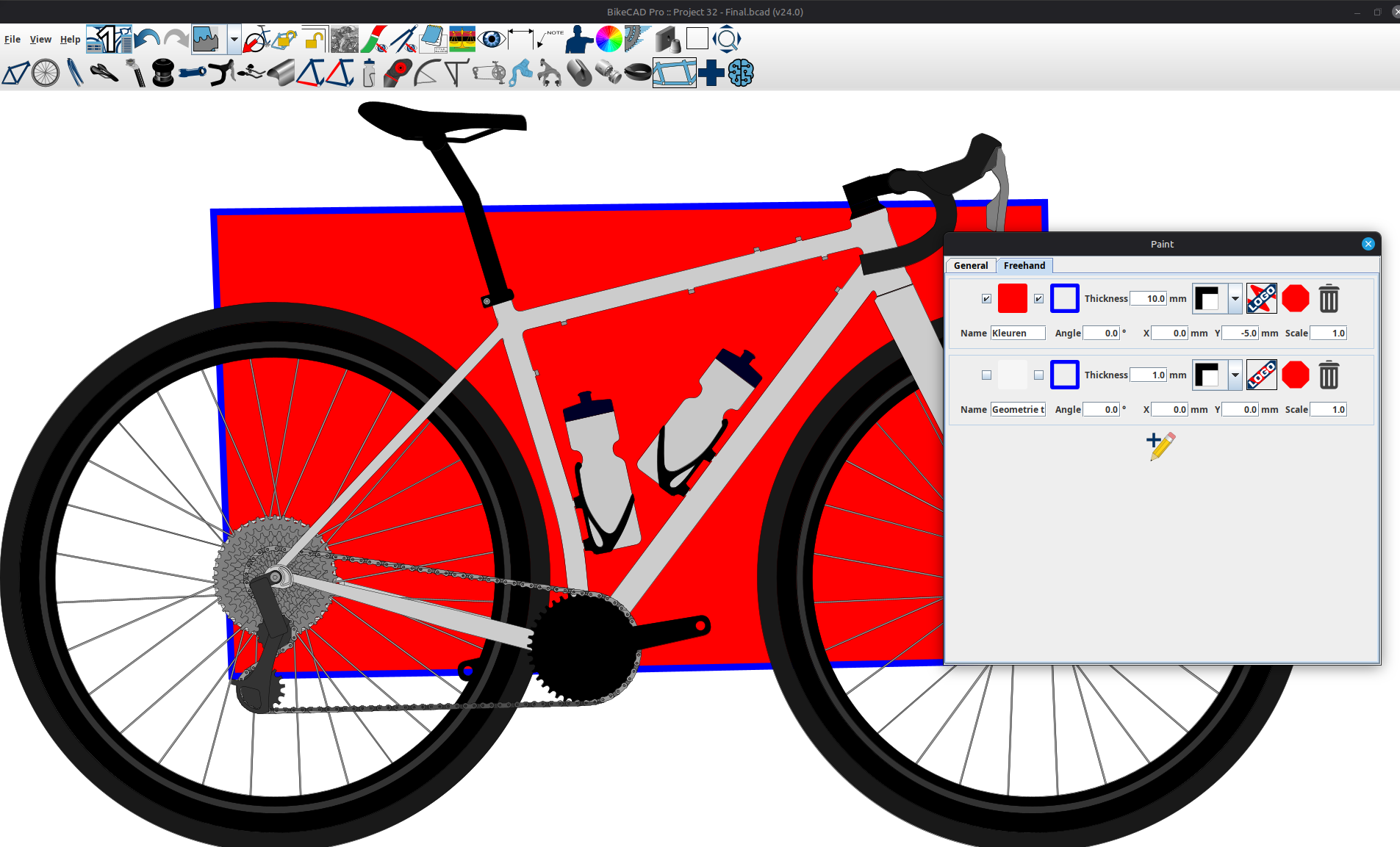 Rectangle around bike